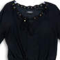 Womens Black 3/4 Sleeve V-Neck Regular Fit Pullover Blouson Dress Size 8 image number 3