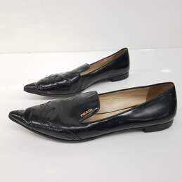 Prada Milano Black Leather Pointed Toe Loafers Women's Size 6 alternative image