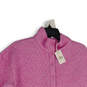 NWT Womens Pink Long Sleeve Mock Neck Half Button Quilted Jacket Size Large image number 3