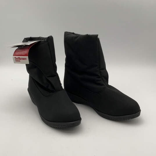 NWT Womens Black Warm Tex Round Toe Moisture Wick Snow Boots Size 11 W image number 4