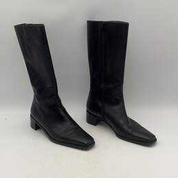 Stuart Weitzman Womens Black Leather Side Zip Tall Knee High Boots Size 6 alternative image