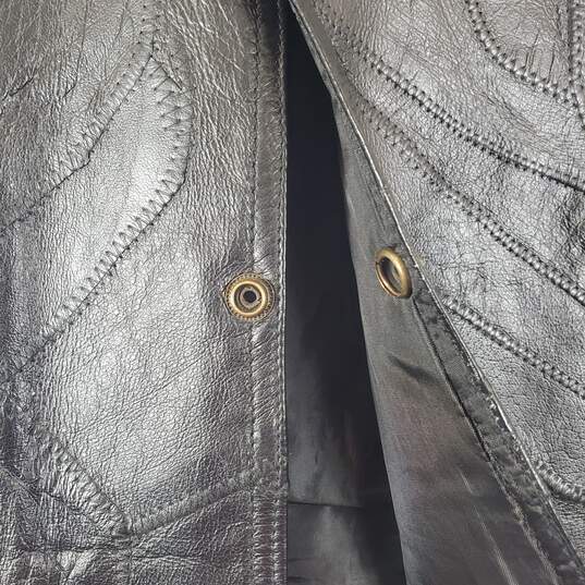 Men's Black Leather Vest SZ XL image number 7