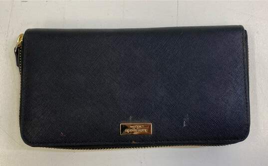 Kate Spade Black Leather Zip Around Envelope Wallet image number 1