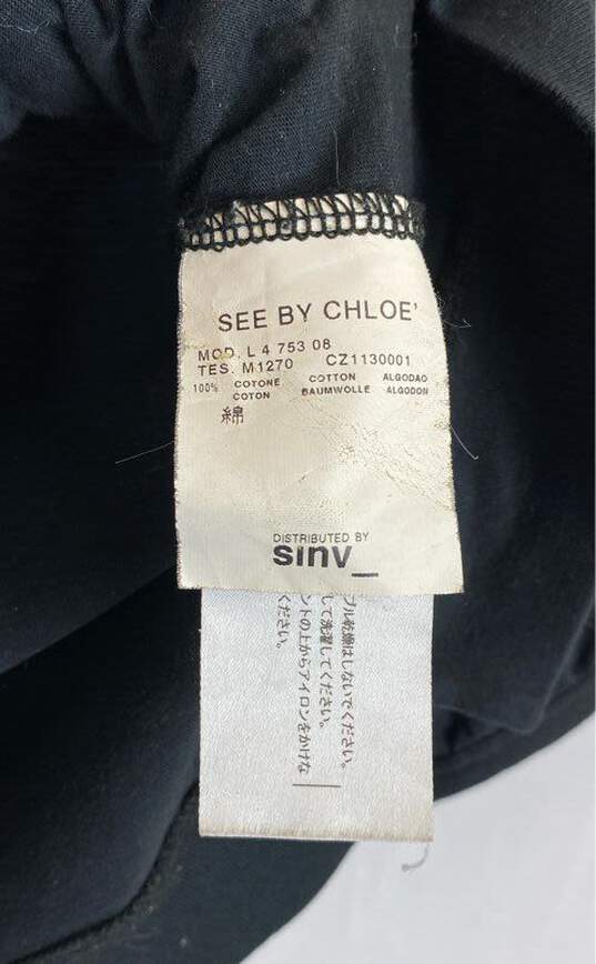 Chloe Women Black Long Sleeve T Shirt Size 4 image number 3