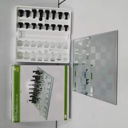 Mirror Board Glass Chess Set IOB