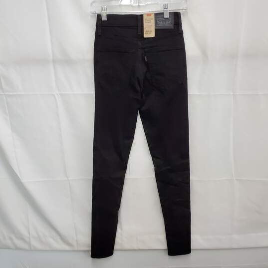 NWT Levi's WM's Mile High Super Skinny Black Denim Jeans Size 25x 30 image number 2