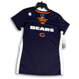 NWT Womens Blue Chicago Bears V-Neck NFL Football Pullover T-Shirt Size M