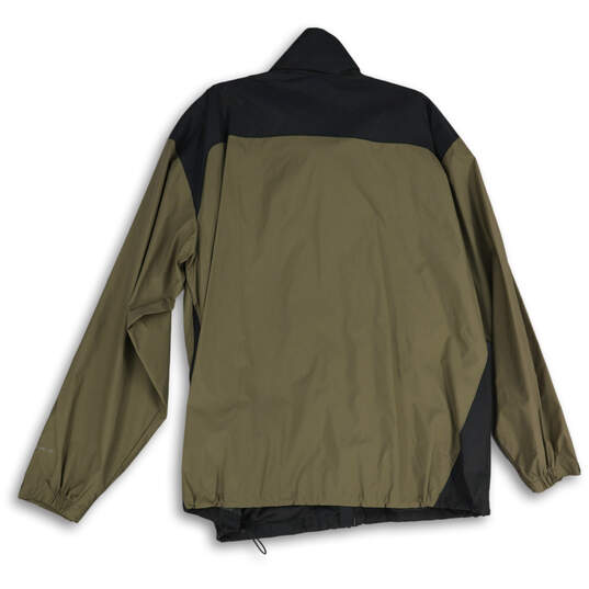 Mens Beige Black Mock Neck Long Sleeve Full-Zip Rain Jacket Size 2XL image number 2