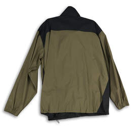 Mens Beige Black Mock Neck Long Sleeve Full-Zip Rain Jacket Size 2XL alternative image