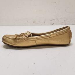 Michael Kors Leather Bow Detail Loafers Gold 9 alternative image
