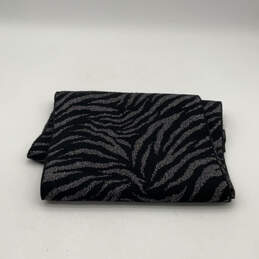 NWT Womens Black Gray Animal Print Knitted Sparkle Neck Scarf One Size