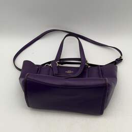 Coach Womens Purple Leather Detachable Crossbody Strap Satchel Bag Purse