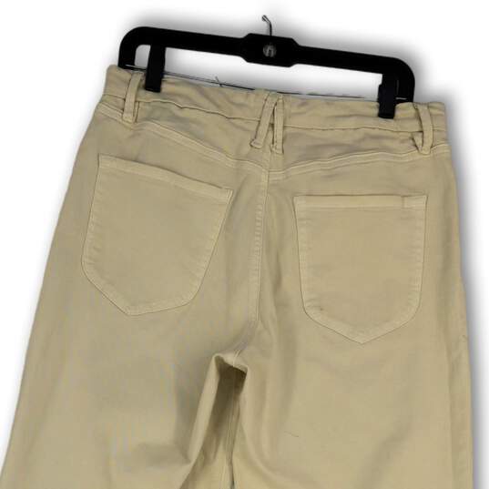 Womens Beige Denim Medium Wash Stretch Pockets Wide-Leg Jeans Size 12/31 image number 4