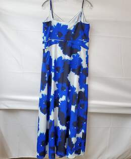 Banana Republic Blue White Black Floral Formal Maxi Dress Women's Size 14 alternative image
