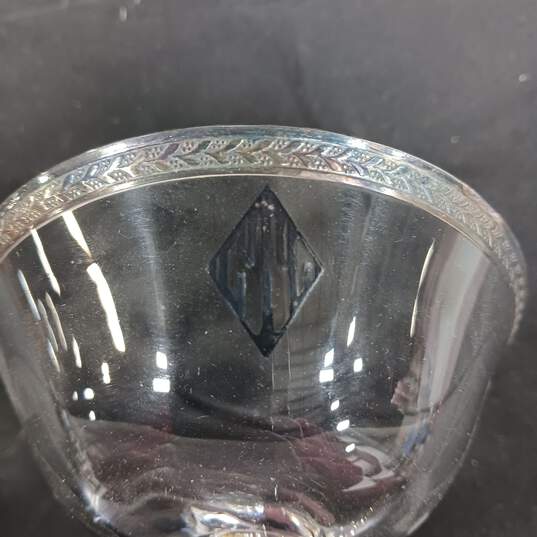 4pc. Set of Vintage Silver/Iridescent Rim Champagne Glasses image number 2