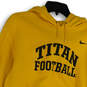 Mens Yellow Long Sleeve Titan Football Pockets Pullover Hoodie Size Medium image number 3