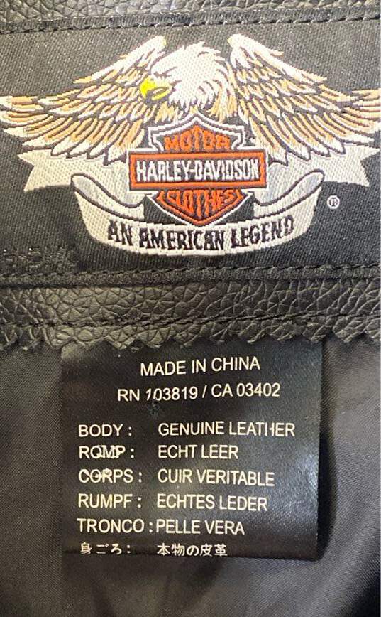 Harley Davidson Black Leather Jacket - Size Large image number 3