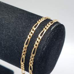 14k Gold 3mm Figaro Chain Bracelet &Anklet Bundle 2cs 9.8g alternative image