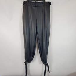 Ashley Stewart Women Black Faux Leather Pant Sz 18/20 NWT