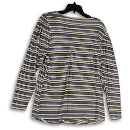 NWT Womens Multicolor Striped V-Neck Long Sleeve Pullover T-Shirt Sz 18/20 alternative image