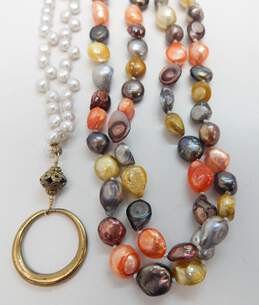 Artisan 14K Gold Fill Pendant White & Colorful Pearls Bead Necklaces & Bracelets alternative image