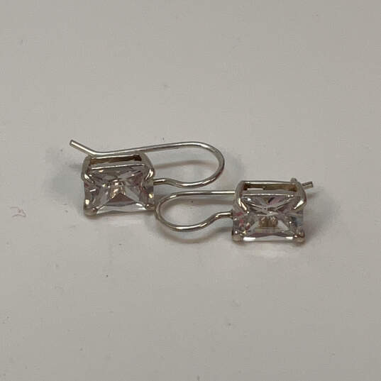 Designer Silpada 925 Sterling Silver Cubic Zirconia Fish Hook Drop Earrings image number 2