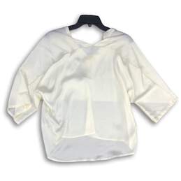 NWT Banana Republic Womens White Short Sleeve V-Neck Pullover Blouse Top Size SP alternative image