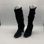 NIB Womens Black Suede Closed Toe Block Heels Pull On Slouchy Booties Sz 8M image number 1