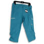 NWT Womens Blue Flat Front Pockets Straight Leg Hiking Capri Pant Size 6 image number 1
