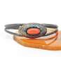 Vintage Navajo Style Signed Coral Stamped Cuff Bracelet 11.5g image number 1