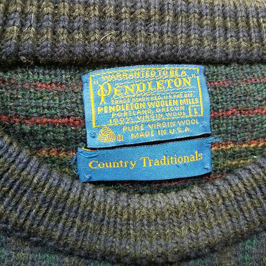 Vintage Pendleton Men's Multicolor Striped Wool Sweater Size L image number 3