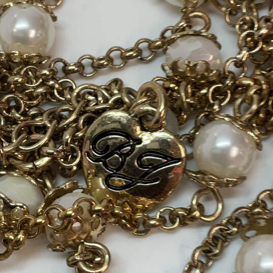 Designer Betsey Johnson Gold-Tone Angel Wing Crystal Stone Pendant Necklace image number 4