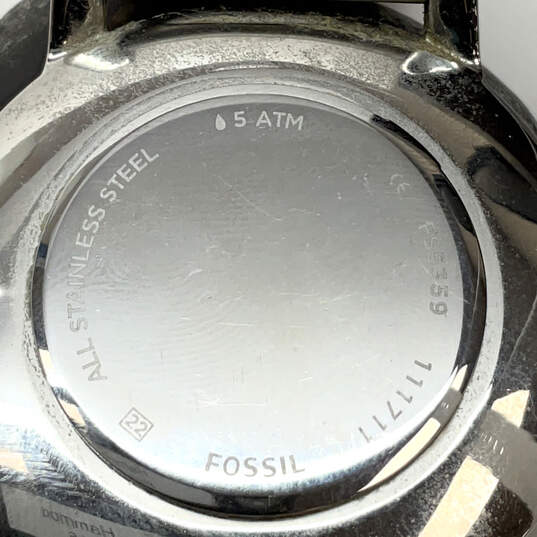 Designer Fossil FS5359 Silver-Tone Stainless Steel Analog Quartz Wristwatch image number 4