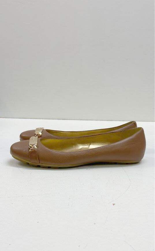 COACH Bianca Brown Leather Ballet Flats Loafers Shoes Size 8 B image number 2