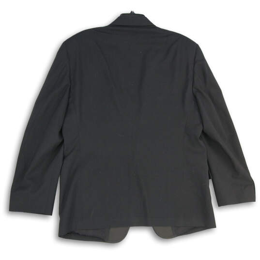 Mens Black Long Sleeve Notch Lapel Single Breasted One-Button Blazer image number 2