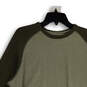 Mens Green Long Raglan Sleeve Crew Neck Pullover T-Shirt Size XL image number 3