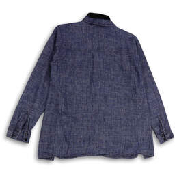 Womens Gray Long Sleeve Spread Collar Side Slit Button-Up Shirt Size XXS alternative image