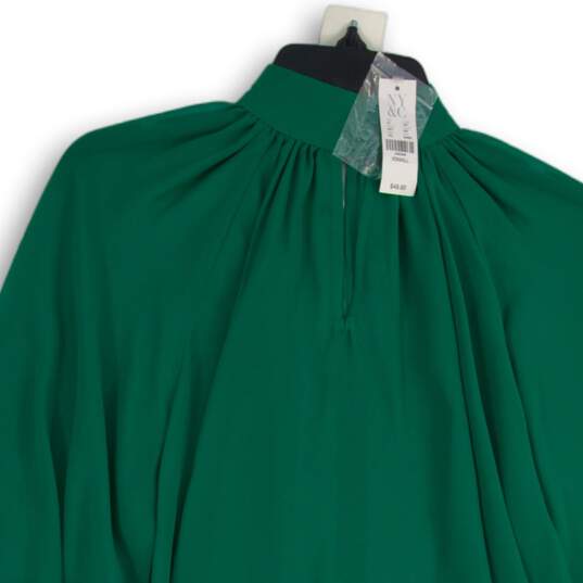 NWT 7th Avenue New York & Company Womens Green Balloon Sleeve Blouse Top Size XS image number 3