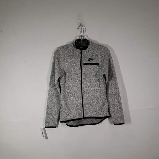 Womens Heather Long Sleeve Zipper Pocket Activewear Full-Zip Jackets Size Small image number 1