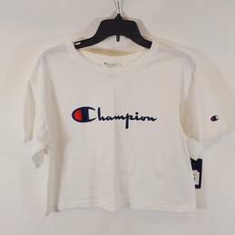 Champion Women White Crop T Shirt S NWT