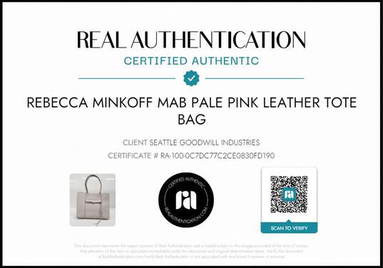 Rebecca Minkoff Mab Pale Pink Leather Tote Bag AUTHENTICATED image number 6