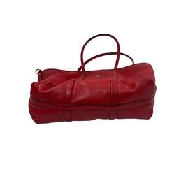 Bright Red Large Pebble Leather Tote Bag