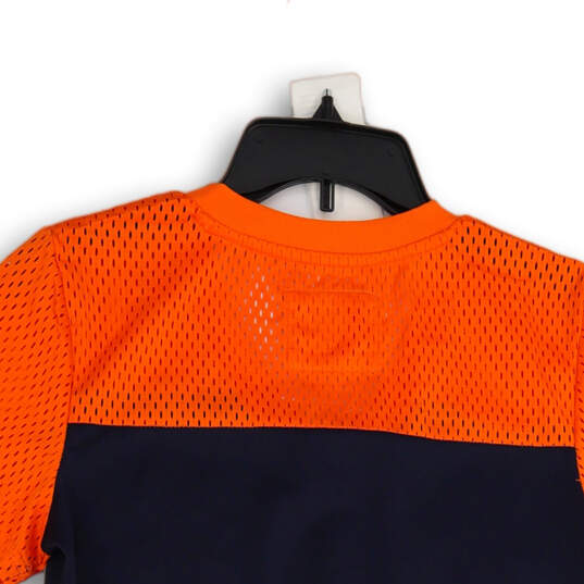 Womens Blue Orange Chicago Bears Lace-Up Neck Activewear Top Size S image number 4