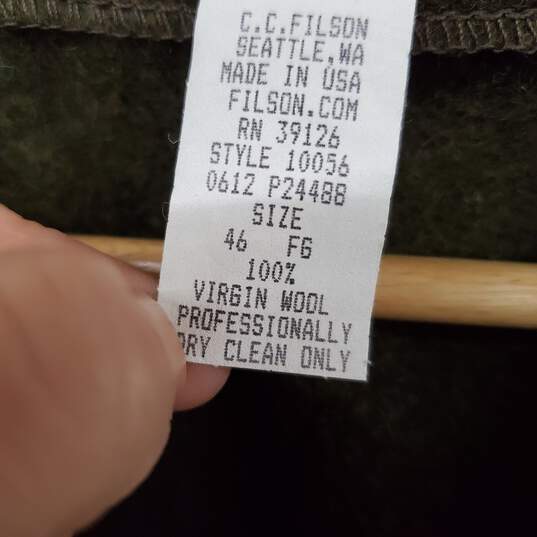 Filson Olive Green Virgin Wool Vest MN Size 46 image number 4