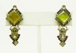 Sorrelli Art Nouveau Style Crystal & Shell Clip On Earrings