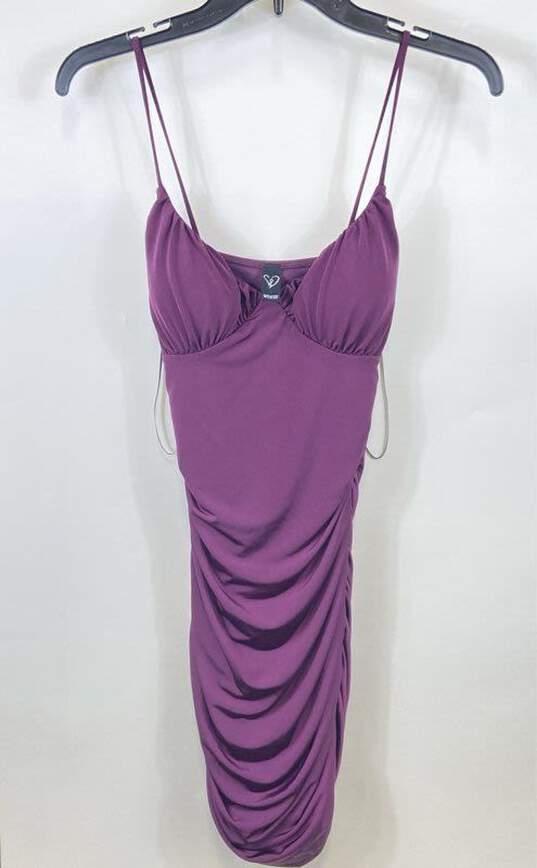 Windsor Women Purple Ruched Bodycon Dress XS image number 1