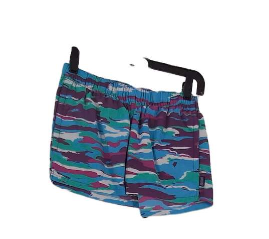 Womens Multicolor Camouflage Elastic Waist Athletic Shorts Size Small image number 1