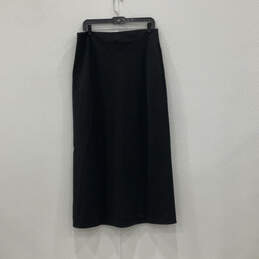 NWT Womens Black Stretch Side Zip Flat Front Casual Maxi Skirt Size 10 alternative image