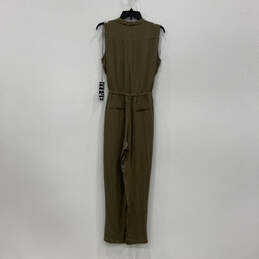 NWT Womens Green Front Pockets Sleeveless One-Piece Jumpsuit Size Small alternative image