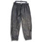 Womens Black Leather Elastic Waist Slash Pocket Jogger Pants Size XL image number 1